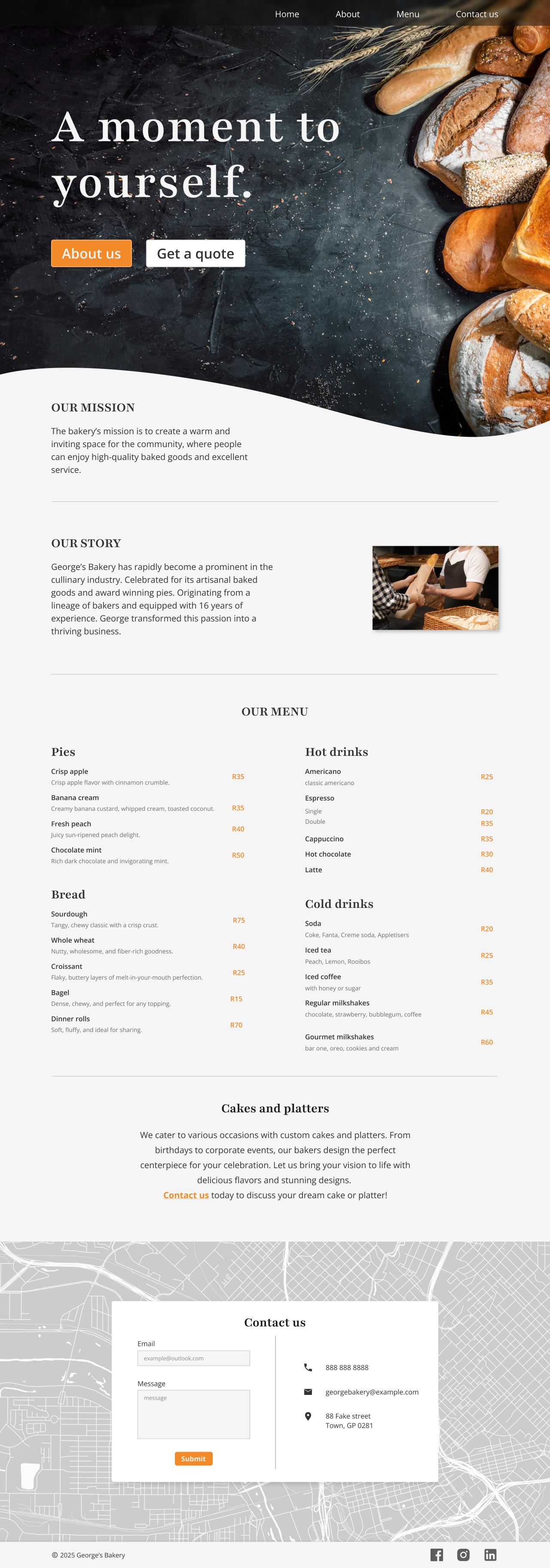 full design of bakery website