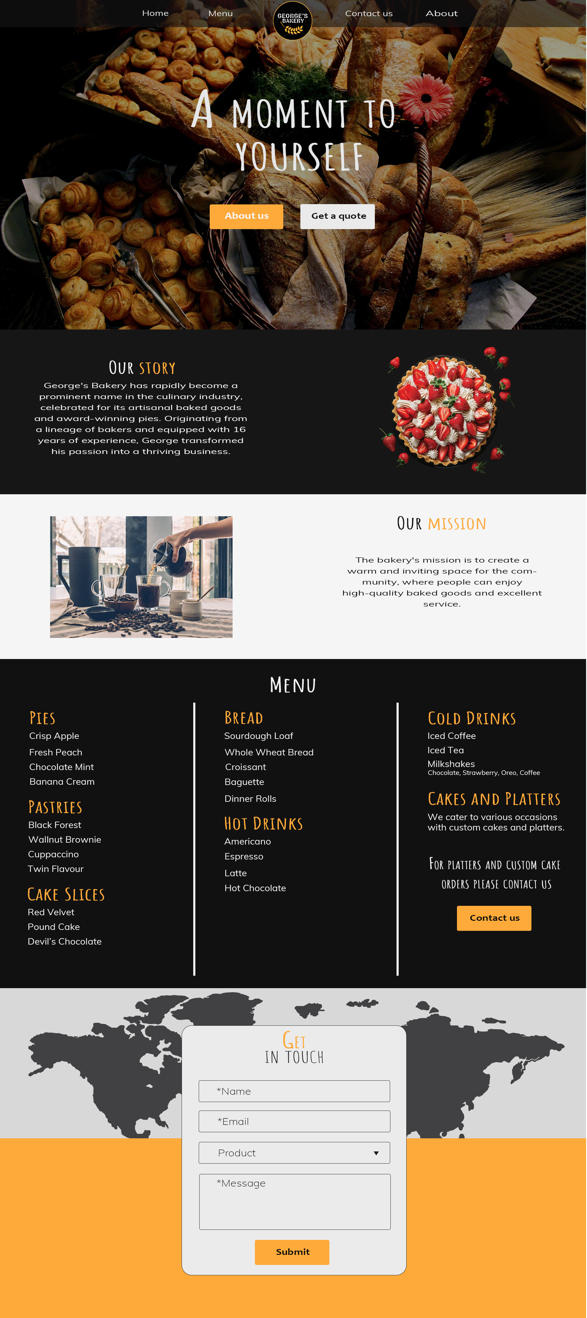 full old design of bakery website